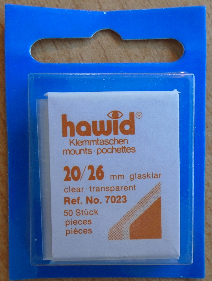 (image for) Hawid Stamp Mounts - Clear 20mm x 26mm